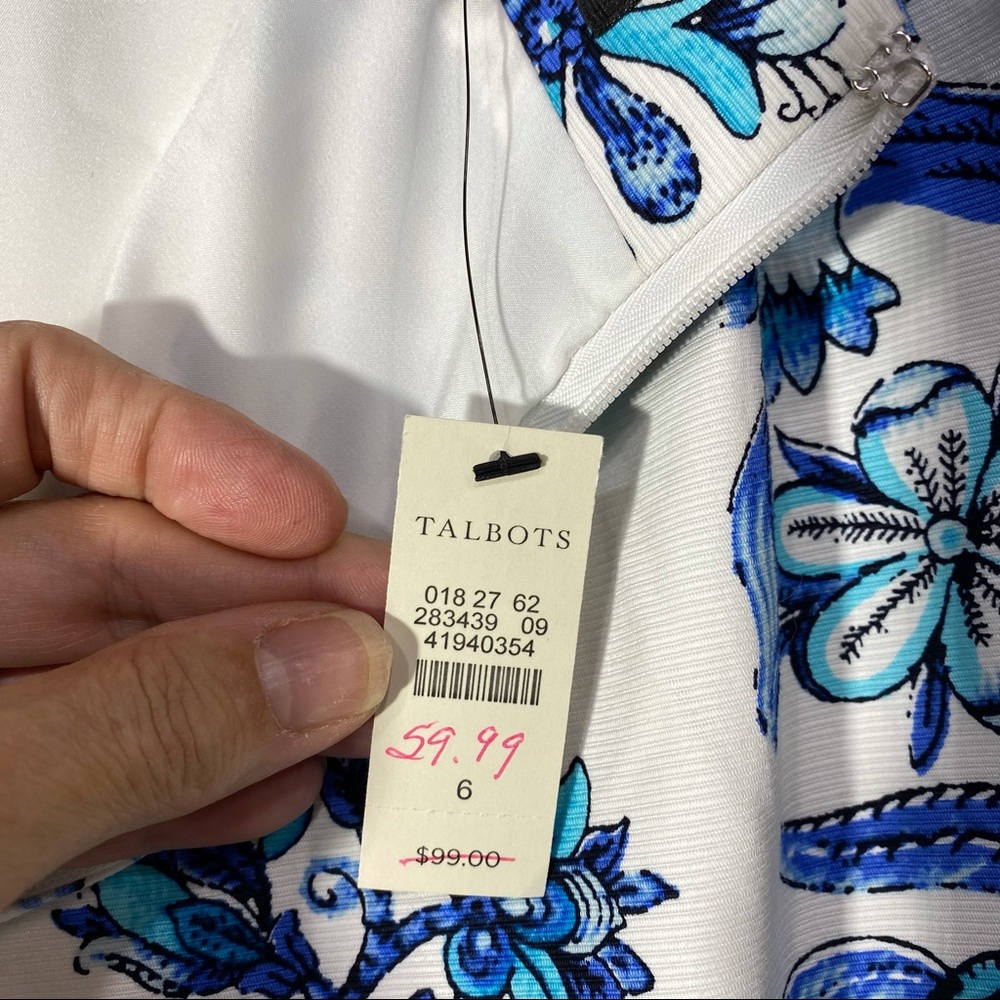 Talbots NWT’s Skirt, Mini, Pencil, Blue and White, Size 6 - Picture 11 of 11